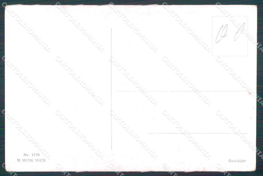 Romantic Couple Golf Sport signed MM Wien 1125 postcard cartolina QT7131 – retro