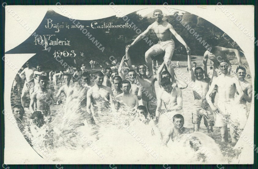 Livorno Castiglioncello Militari Fanteria X Reggimento Foto cartolina QT7519 – fronte