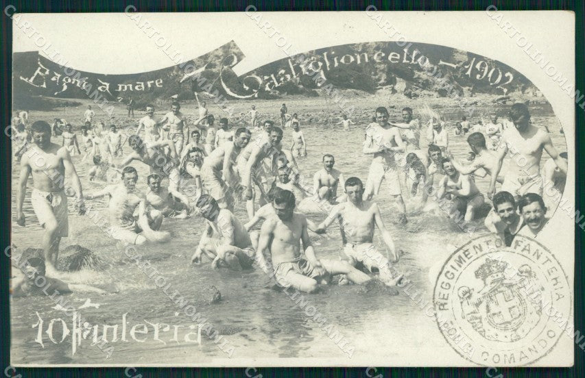 Livorno Castiglioncello Militari Fanteria X Reggimento Foto cartolina QT7522 – fronte