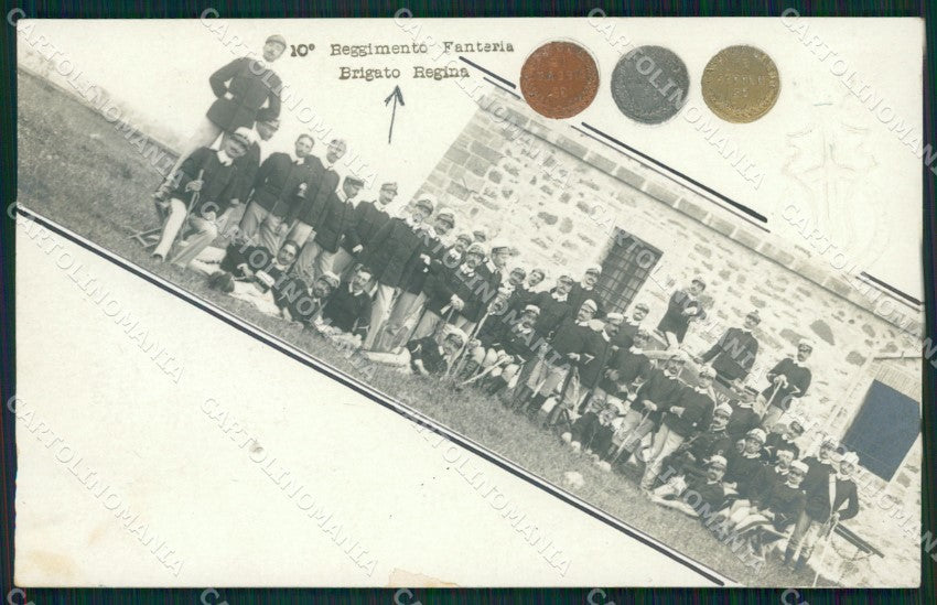 Livorno Città ? Militari Fanteria X Regg Brigata Regina Foto cartolina QT7547 – fronte
