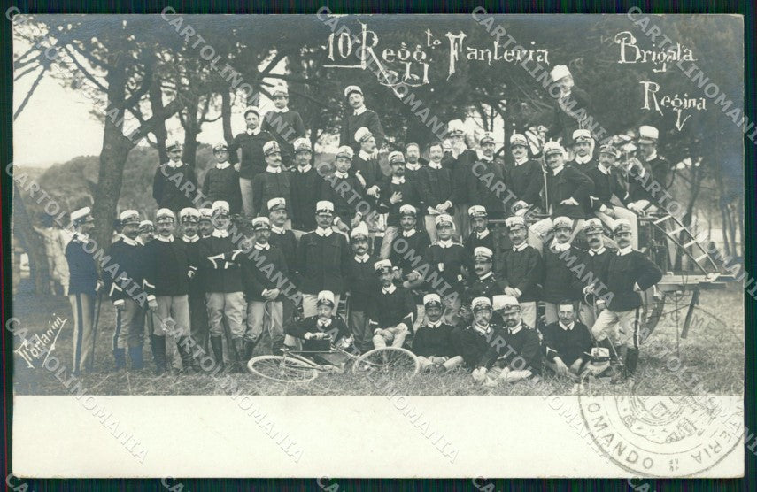 Livorno Città ? Militari Fanteria X Regg Brigata Regina Foto cartolina QT7548 – fronte