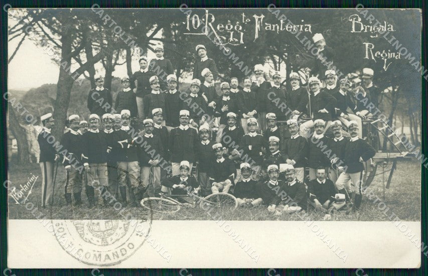 Livorno Città ? Militari Fanteria X Regg Brigata Regina Foto cartolina QT7549 – fronte