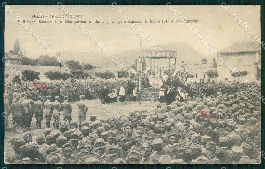 Perugia Assisi Militari 51 52 Reggimento Fanteria cartolina QT7599 – fronte