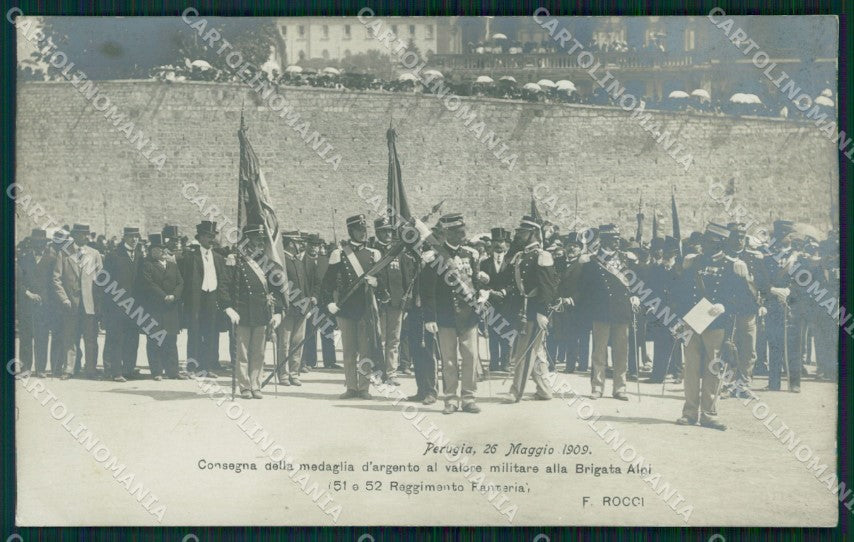Perugia città Brigata Alpi 51 52 Reggimento Fanteria Foto cartolina QT7600 – fronte