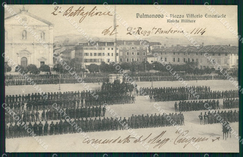 Udine Palmanova Piazza Vittorio Emanuele II Reggimento Fanteria cartolina QT7602 – fronte