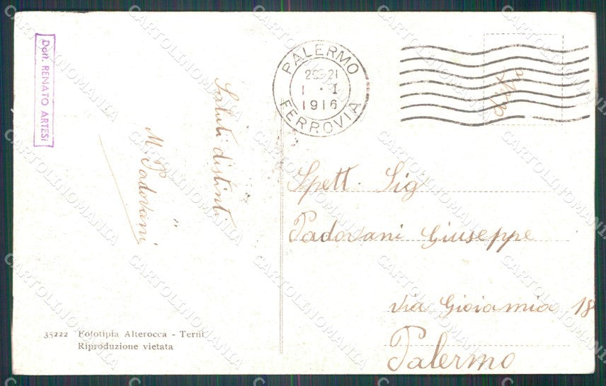 L'Aquila Cerchio XIII Reggimento Fanteria Attendamento cartolina QT7618 – retro