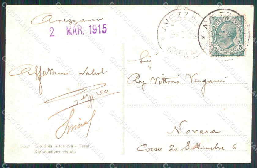 L'Aquila Avezzano Terremoto Caserma XIII Reggimento Fanteria cartolina QT7619 – retro