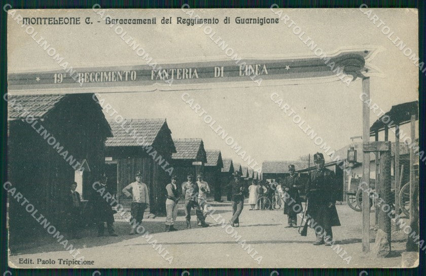 Vibo Valentia Monteleone XIX Reggimento Fanteria Linea Militari cartolina QT7626 – fronte