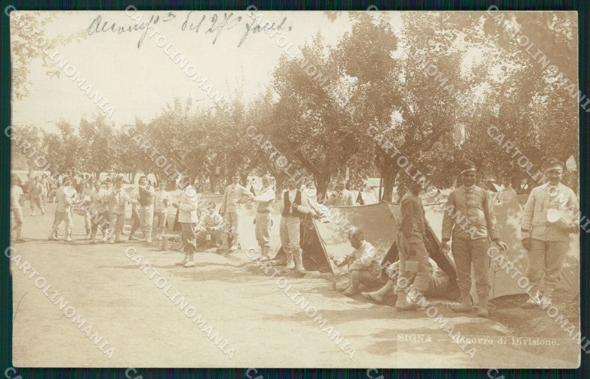 Firenze Signa 27º Reggimento Militari Manovre Fanteria Foto cartolina QT7646 – fronte