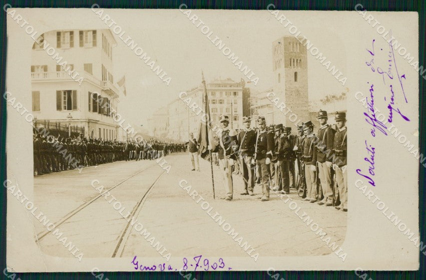 Genova città I Reggimento Artiglieria Costa Militari PIEGA Foto cartolina QT7669 – fronte