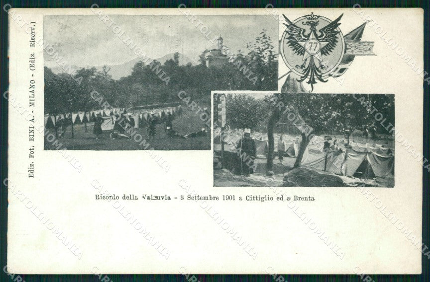 Varese Brenta Cittiglio 77º Reggimento Fanteria Militari cartolina QT7683 – fronte