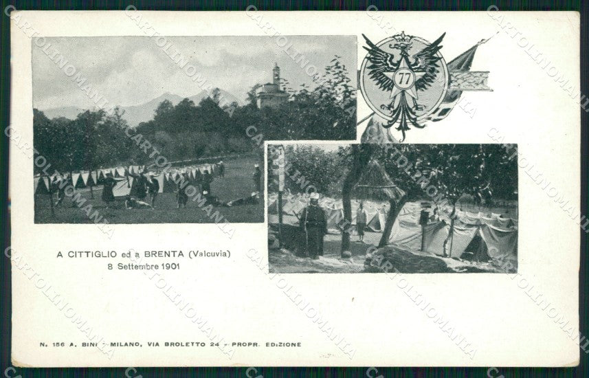 Varese Brenta Cittiglio 77º Reggimento Fanteria Militari cartolina QT7684 – fronte