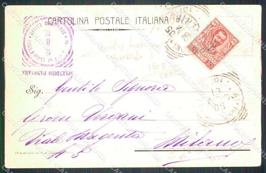 Verbania Madonna Sasso Lago Orta Boleto 86º Reg Fanteria ABRASA cartolina QT7697 – retro