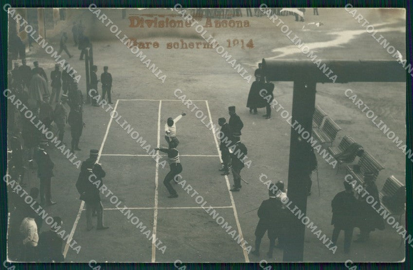 Firenze città ? Divisione Ancona Militari Fanteria Scherma Foto cartolina QT7700 – fronte