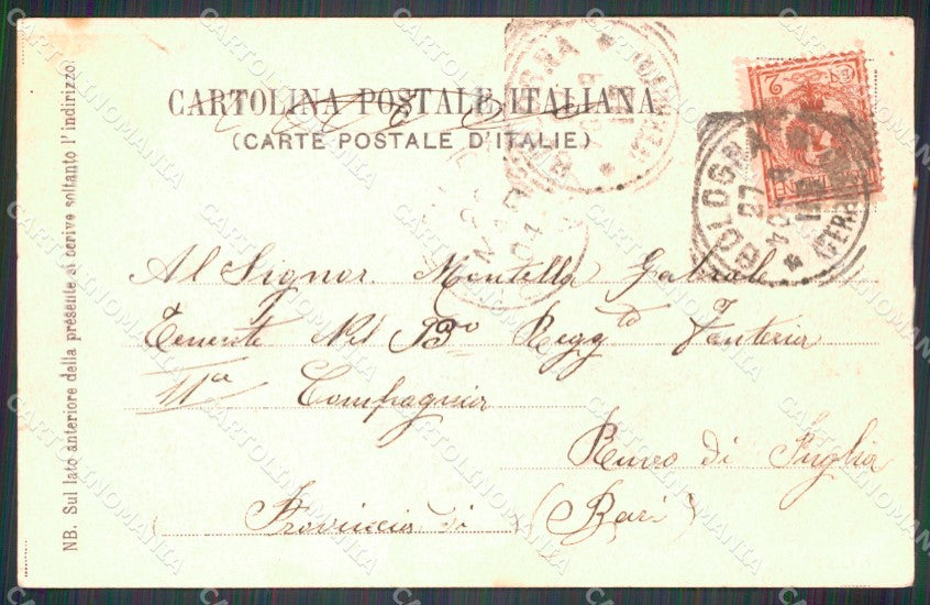 Bari Ruvo di Puglia 93º Reggimento Fanteria III Battaglione cartolina QT7701 – retro