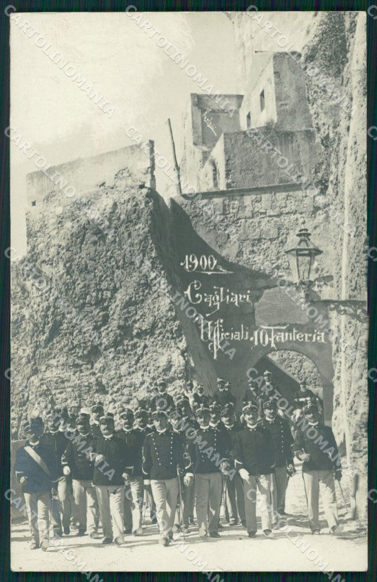 Cagliari città 10º Reggimento Fanteria Militari Foto cartolina QT7723 – fronte