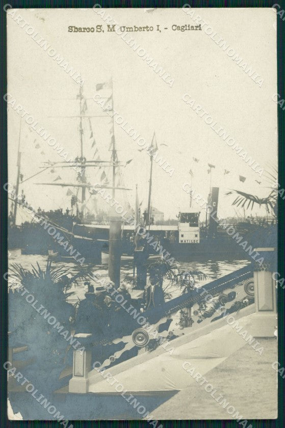Cagliari città Nave Matilde Savoia Umberto I Foto cartolina QT7725 – fronte