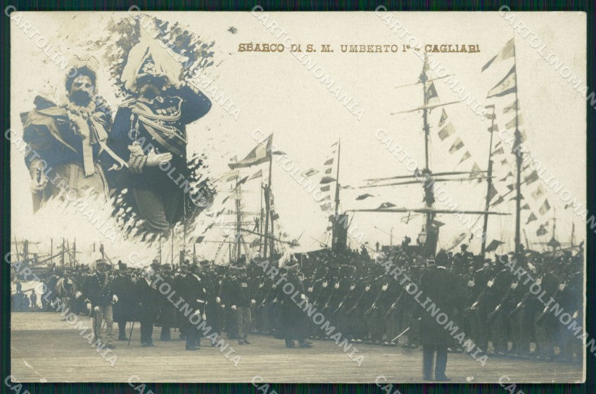 Cagliari città Savoia Umberto I Foto PIEGHINA cartolina QT7726 – fronte