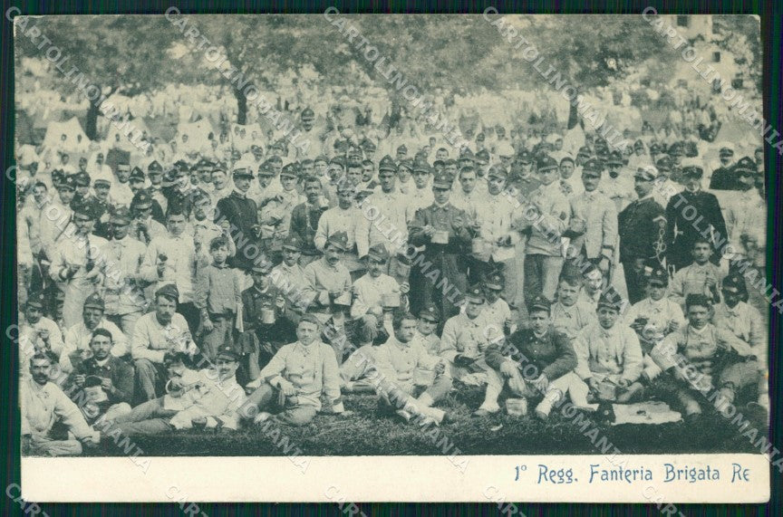 Vicenza Schio I Reggimento Fanteria Brigata Re Militari cartolina QT7752 – fronte