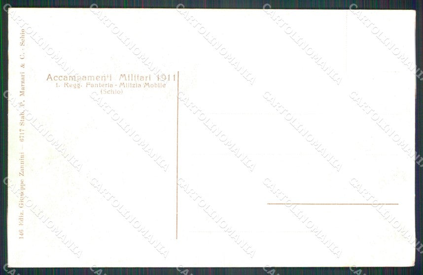 Vicenza Schio I Reggimento Fanteria Militari cartolina QT7753 – retro