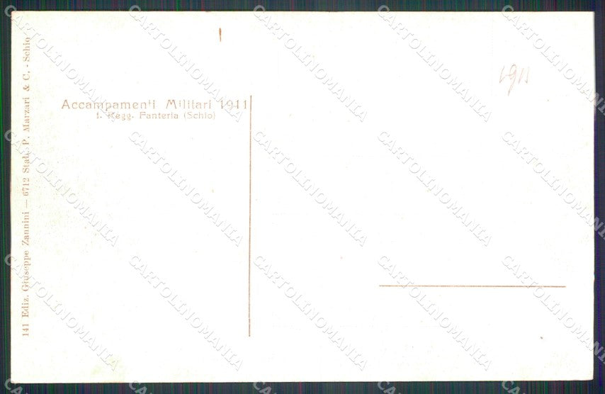 Vicenza Schio I Reggimento Fanteria Militari cartolina QT7754 – retro