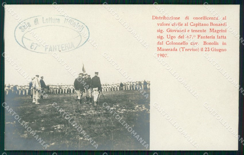Treviso Maserada Valore Civile 67º Reggimento Fanteria Foto cartolina QT7769 – fronte