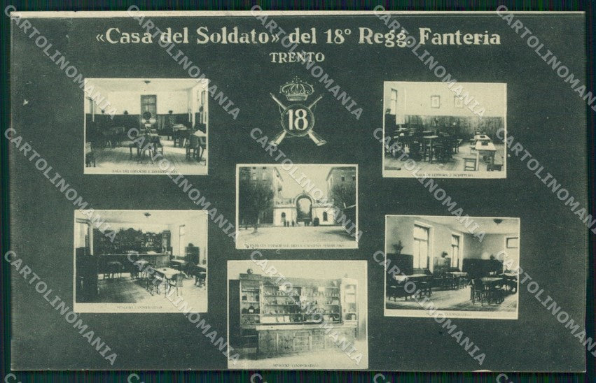 Trento città Casa del Soldato 18º Reggimento Fanteria cartolina QT7781 – fronte