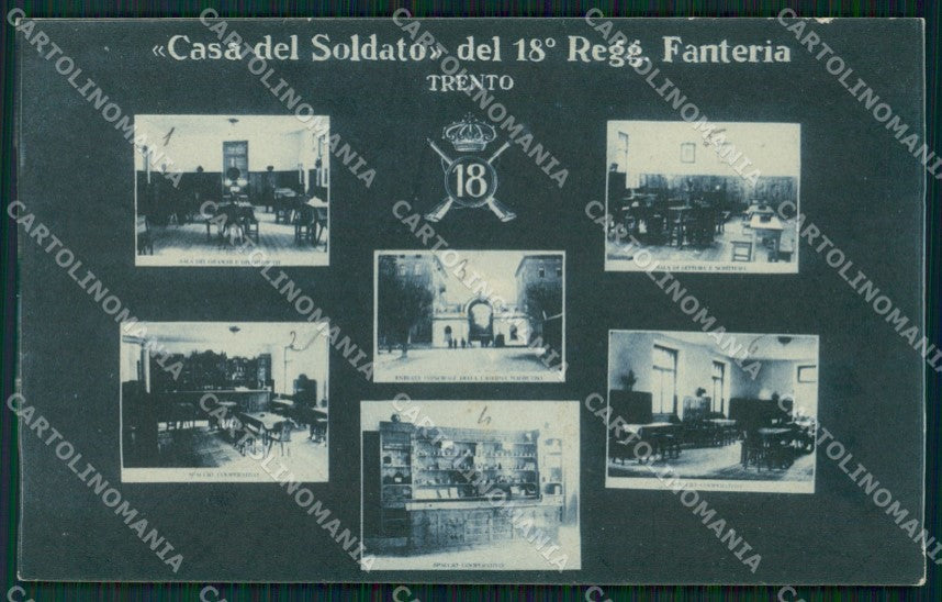 Trento città Casa del Soldato 18º Reggimento Fanteria cartolina QT7782 – fronte