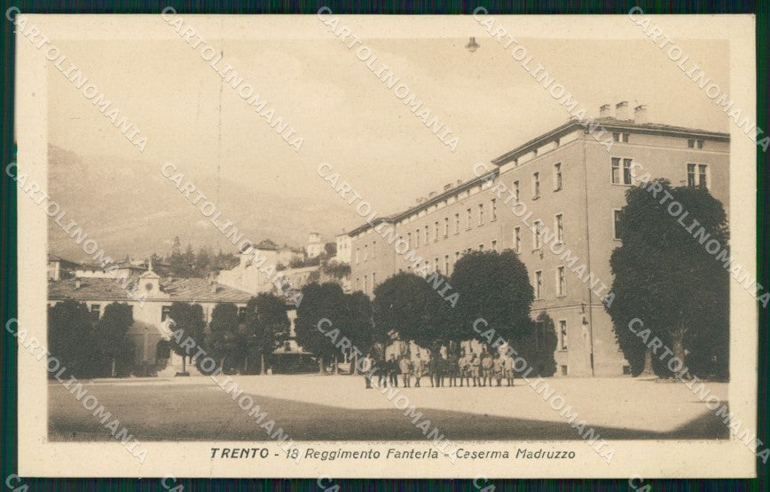 Trento città Caserma Madruzzo 18º Reggimento Fanteria Militari cartolina QT7785 – fronte
