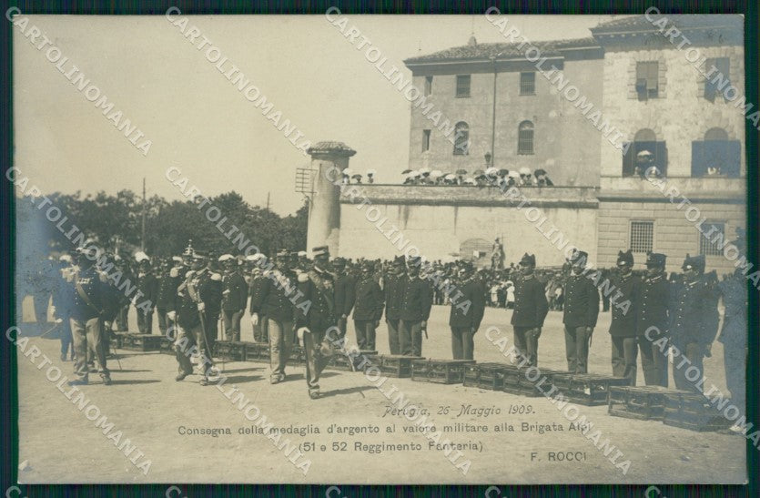 Perugia città 51º 52º Reggimento Fanteria Brigata Alpi Foto cartolina QT7791 – fronte