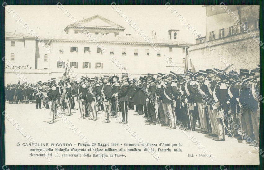 Perugia città 51º Regg Fanteria Battaglia Varese Tilli Foto cartolina QT7795 – fronte