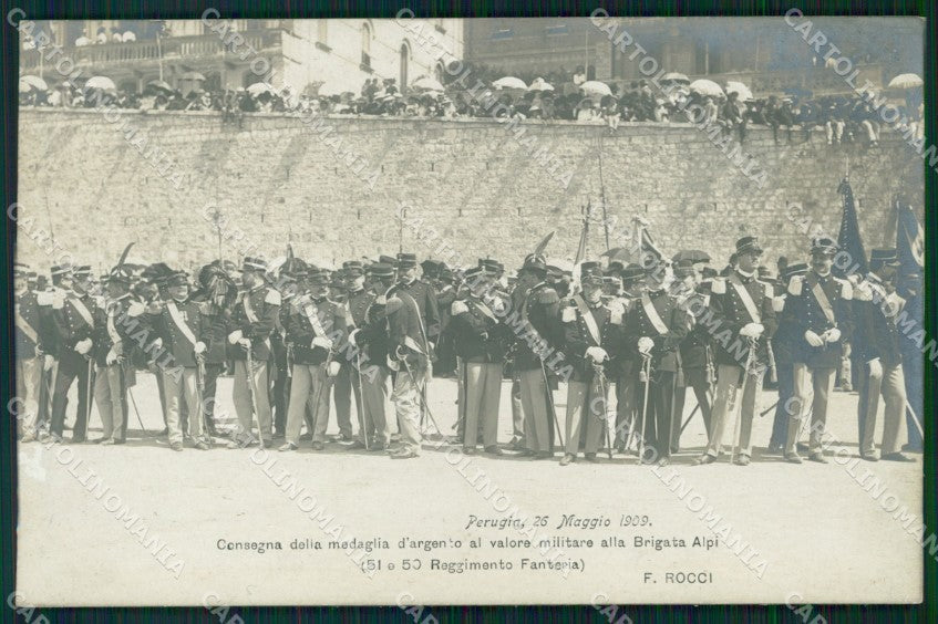 Perugia città 51º 52º Reggimento Fanteria Brigata Alpi Foto cartolina QT7796 – fronte