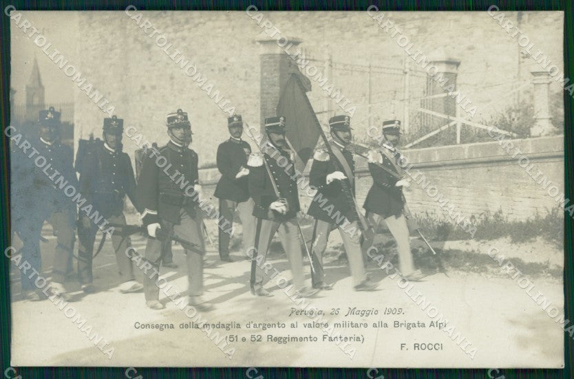Perugia città 51º 52º Reggimento Fanteria Brigata Alpi Foto cartolina QT7798 – fronte