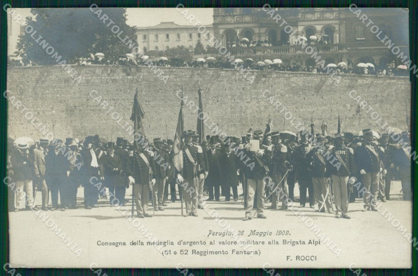Perugia città 51º 52º Reggimento Fanteria Brigata Alpi Foto cartolina QT7799 – fronte