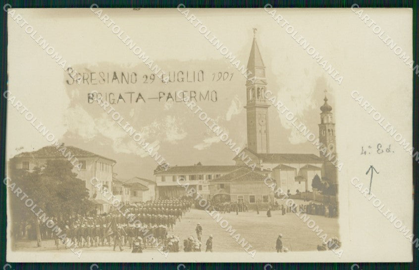 Treviso Spresiano Brigata Palermo Fanteria Militari Foto cartolina QT7823 – fronte