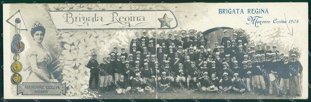 Livorno Cecina Fanteria Brigata Regina Savoia Doppia Foto cartolina QT7826 – fronte