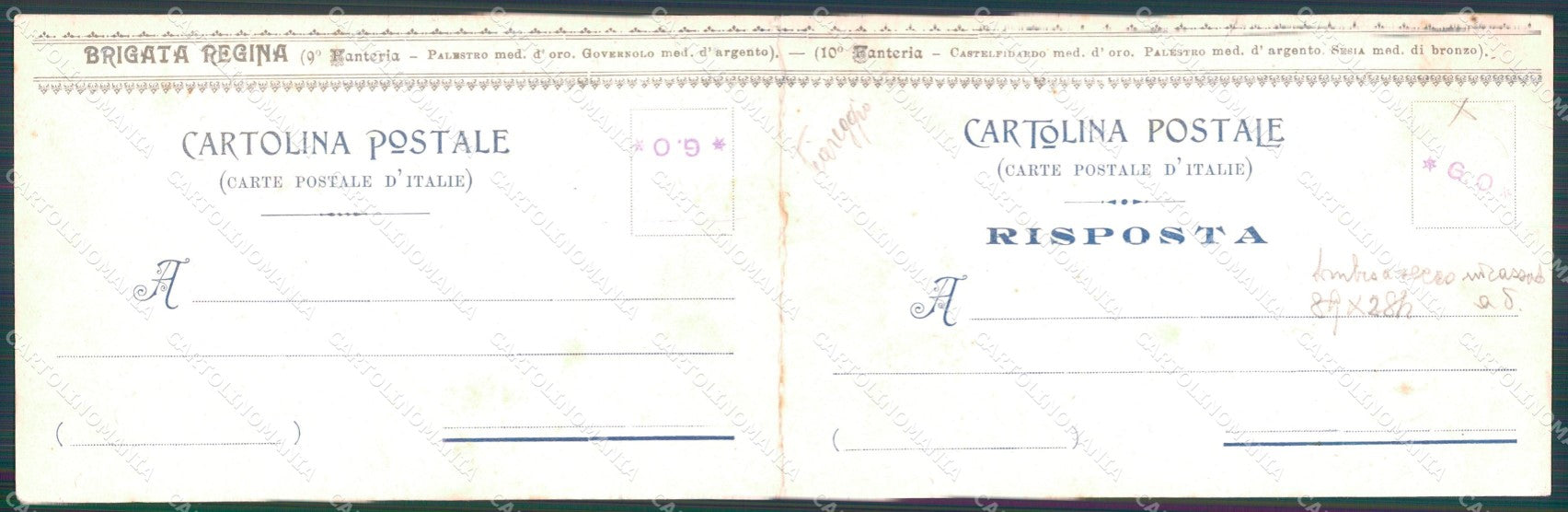 Livorno Cecina Fanteria Brigata Regina Savoia Doppia Foto cartolina QT7826 – retro