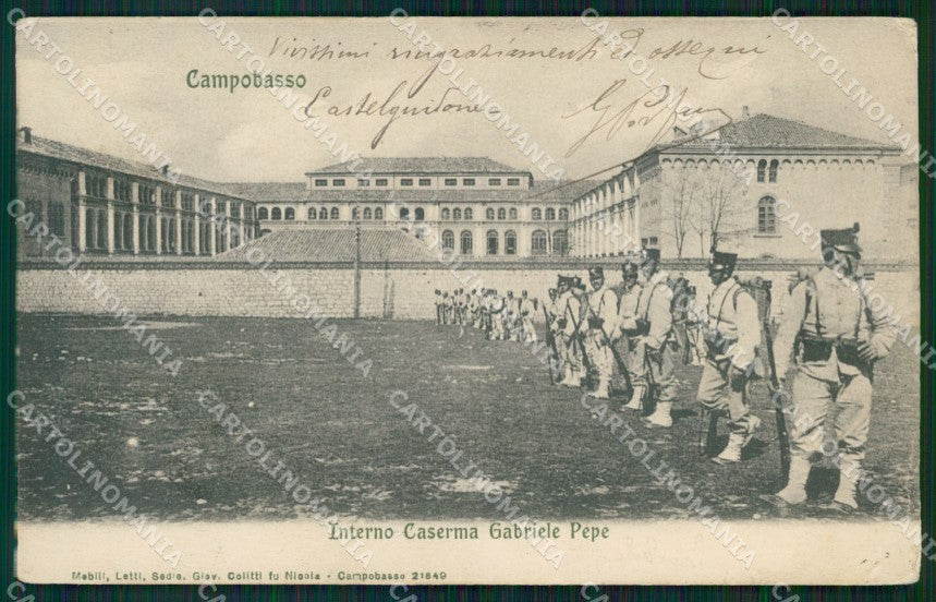 Campobasso città Caserma Pepe Militari Fanteria cartolina QT7840 – fronte