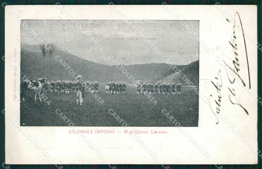 Avellino Bagnoli Irpino Militari Fanteria Poligono Laceno cartolina QT7848 – fronte
