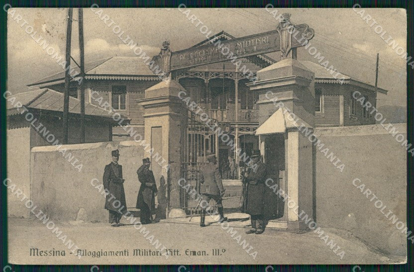 Messina città Alloggiamenti Militari Vittorio Emanuele III cartolina QT7855 – fronte