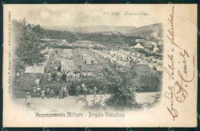 Vicenza Schio Brigata Valtellina Accampamento Militare Fanteria cartolina QT7863 – fronte