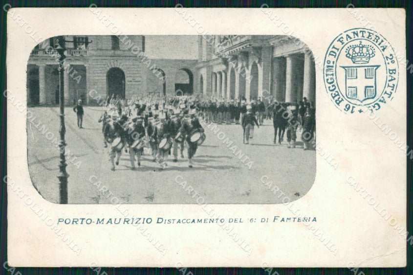 Imperia Porto Maurizio XVI Regg Fanteria Militari PIEGHINA cartolina QT7866 – fronte