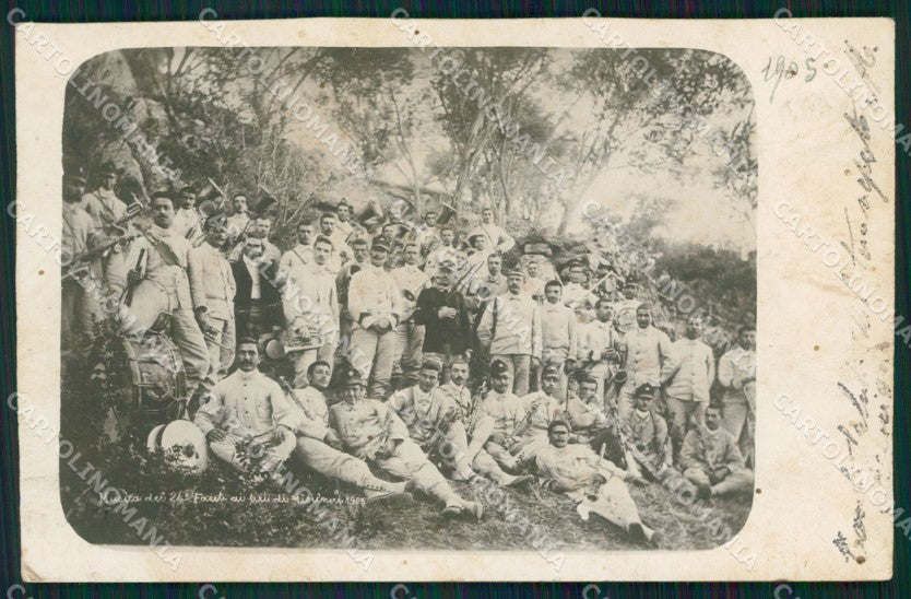 Palermo Misilmeri 24º Reggimento Fanteria Banda Musicale Foto cartolina QT7875 – fronte