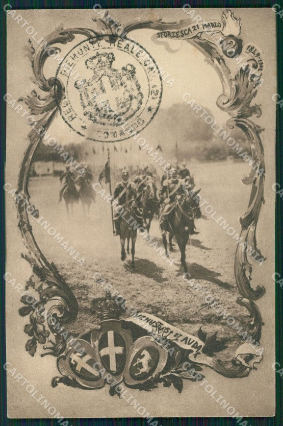 Militari II Reggimento Piemonte Reale Cavalleggeri cartolina QT7888 – fronte