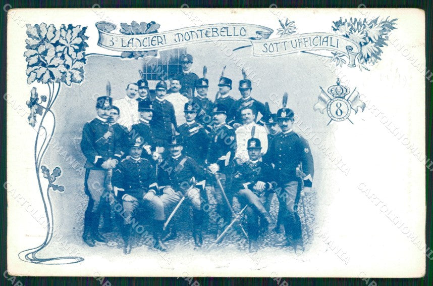 Militari VIII Reggimento Lancieri Montebello cartolina QT7894 – fronte