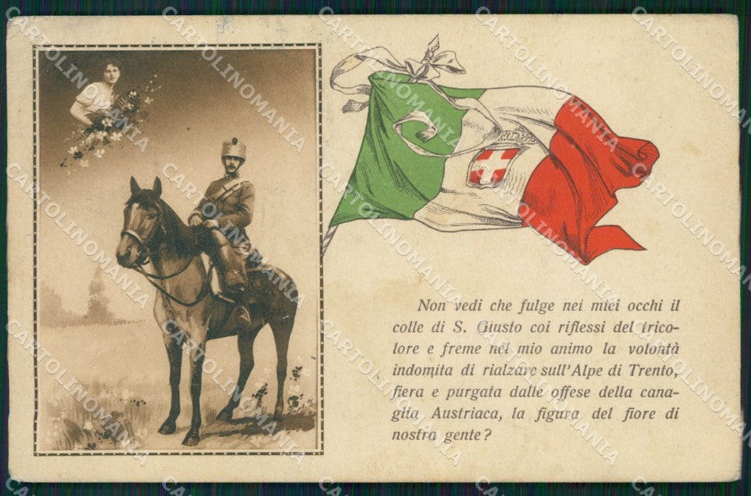 Militari WWI Propaganda Trento Trieste cartolina QT7896 – fronte