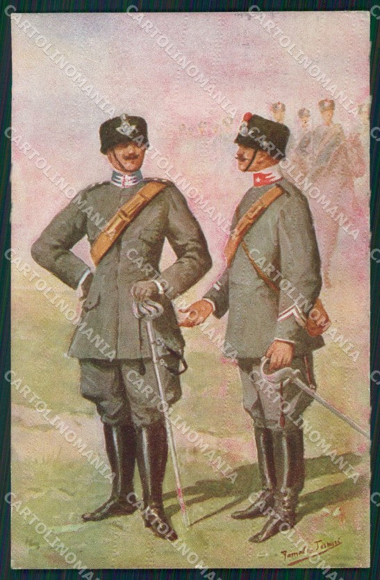 Militari Cavalleggeri Uniforme cartolina QT7924 – fronte