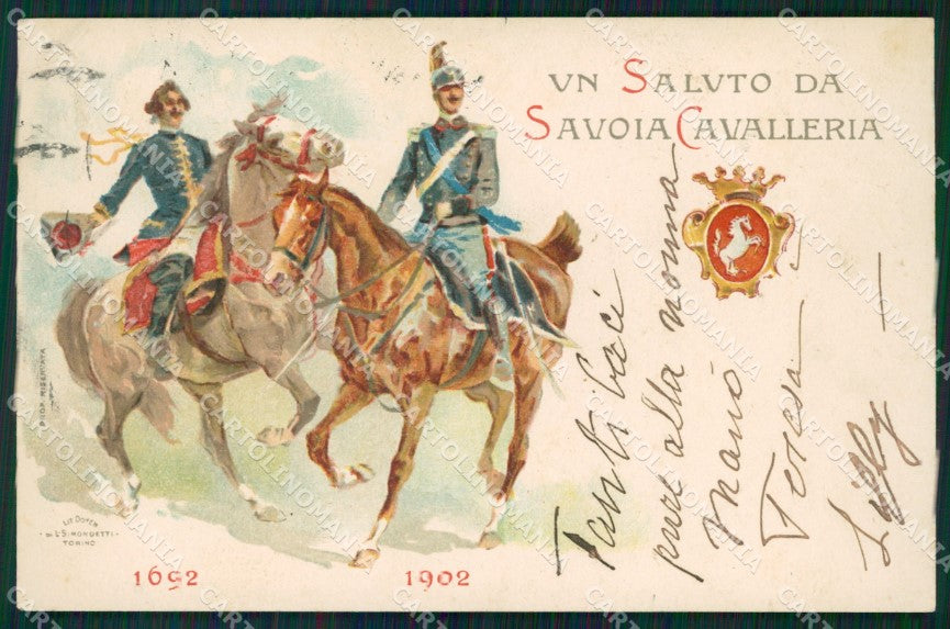 Militari Cavalleria Savoia Reggimentale cartolina QT7927 – fronte