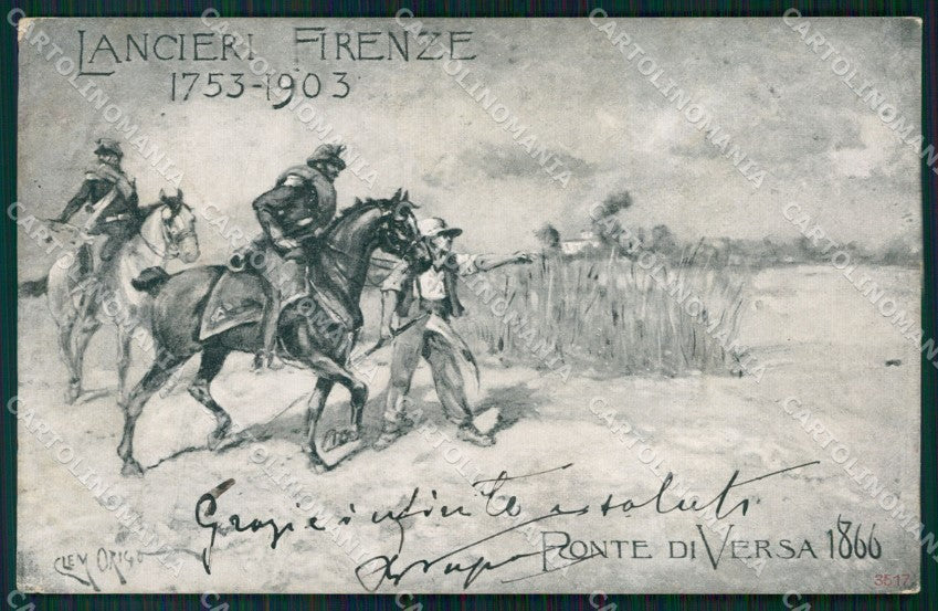 Militari Romans d'Isonzo Versa Ponte di Lancieri Firenze cartolina QT7933 – fronte