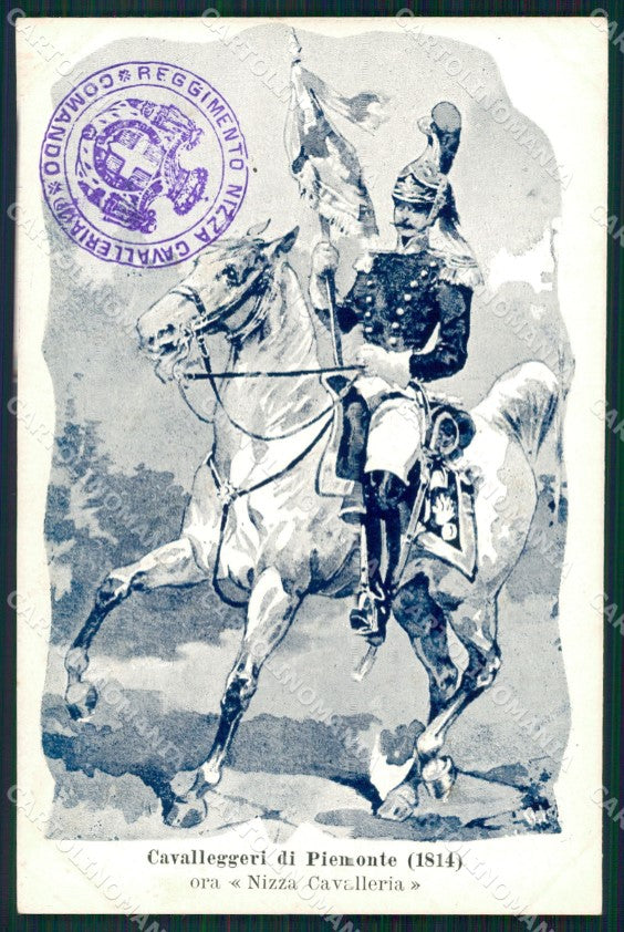 Militari Dragoni di Piemonte Nizza Cavalleria I Reggimento cartolina QT7939 – fronte